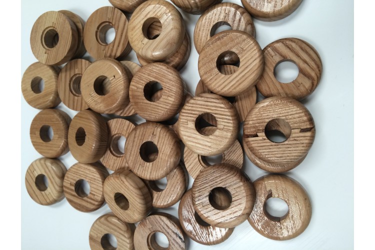 Bulk Bag of Pipe Rosette/ Covers – Solid Wood – Natural – Can be stained – STR204B